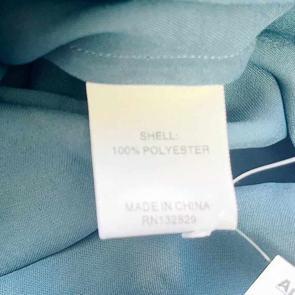 Camila Coelho Satin Shirt Dress in Dusty Blue